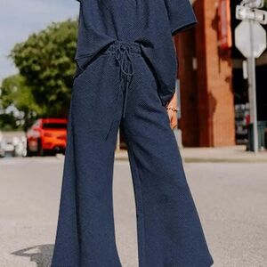 Navy Blue Wide-Leg Jumpsuit